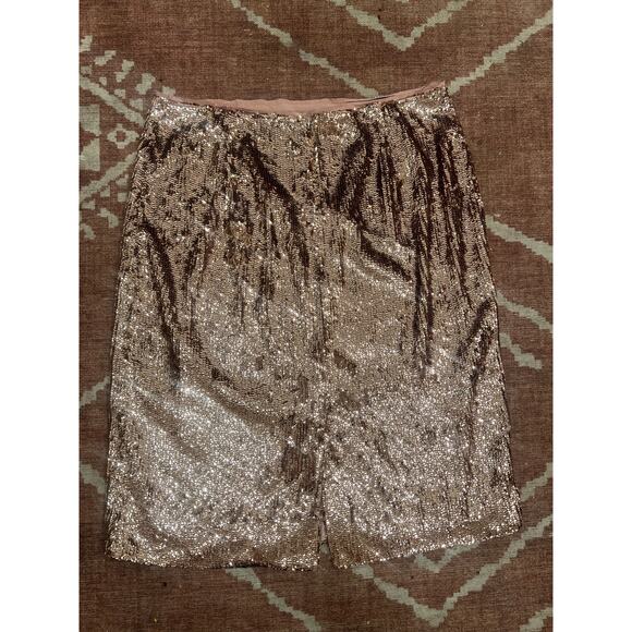 J.CREW Womens Sparkly Sequin Rose Gold Pencil Skirt Plus Size 16 - Picture 9 of 12